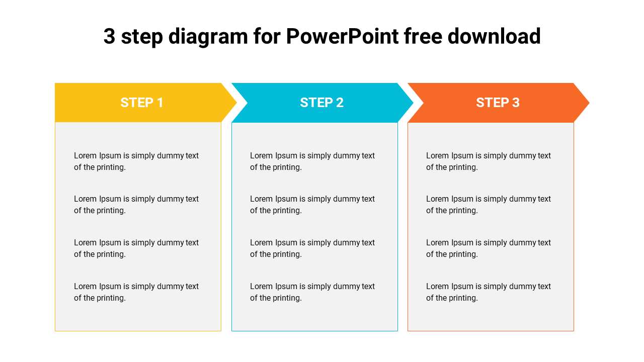 3 step diagram for PowerPoint free download